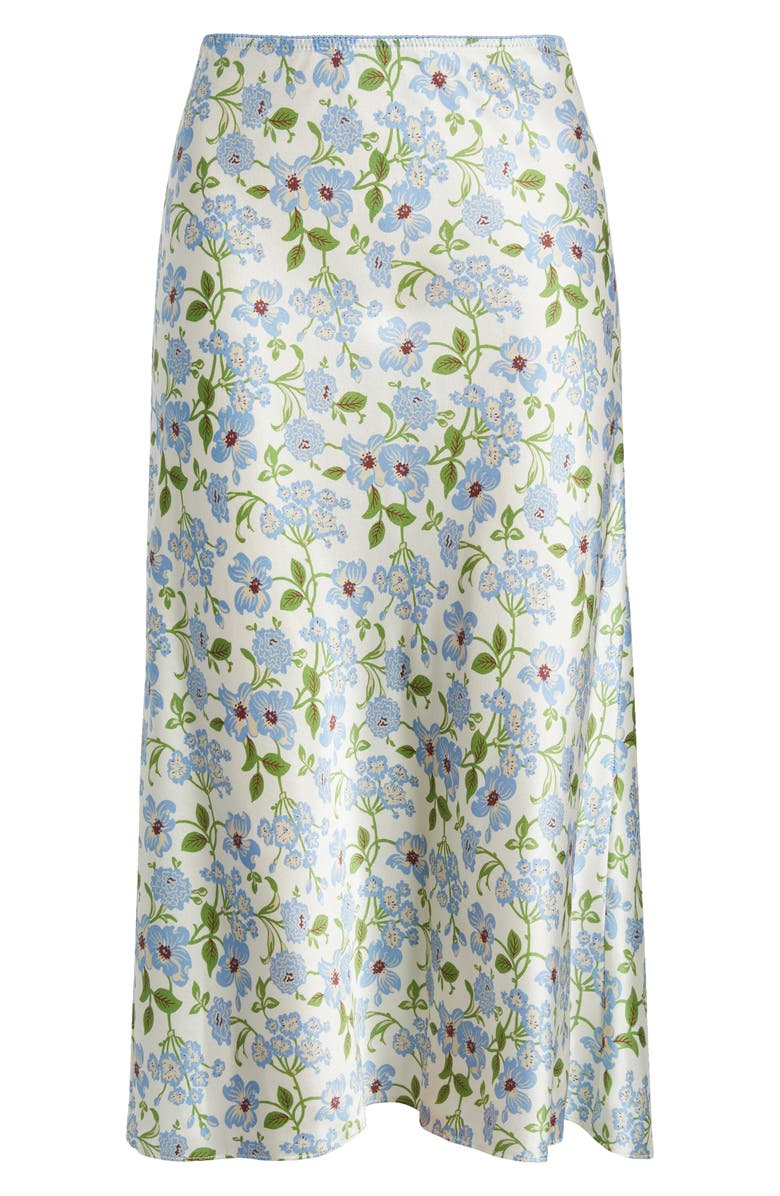 DÔEN Elowena Silk Skirt, Alternate, color, Ivory Strawberry Moon Floral