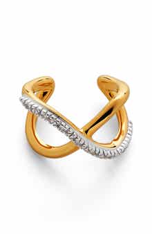 Monica Vinader Riva Crossover Diamond Ear Cuff
