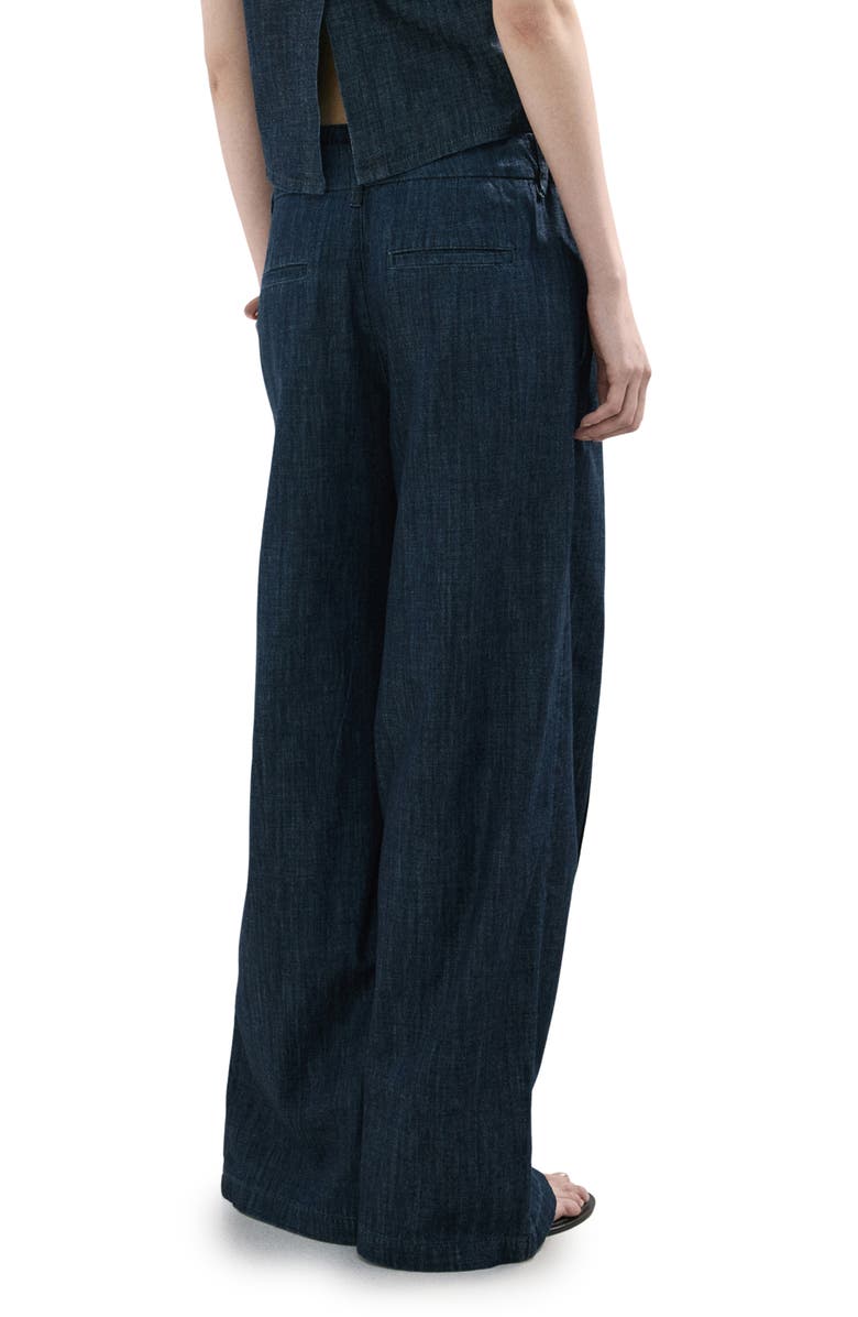 MANGO Wide Leg Denim Pants, Alternate, color, Open Blue
