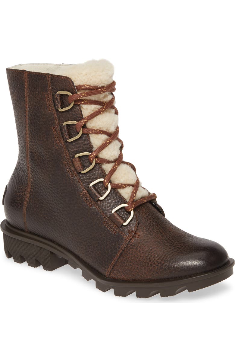 SOREL Phoenix Genuine Shearling Waterproof Bootie, Main, color,