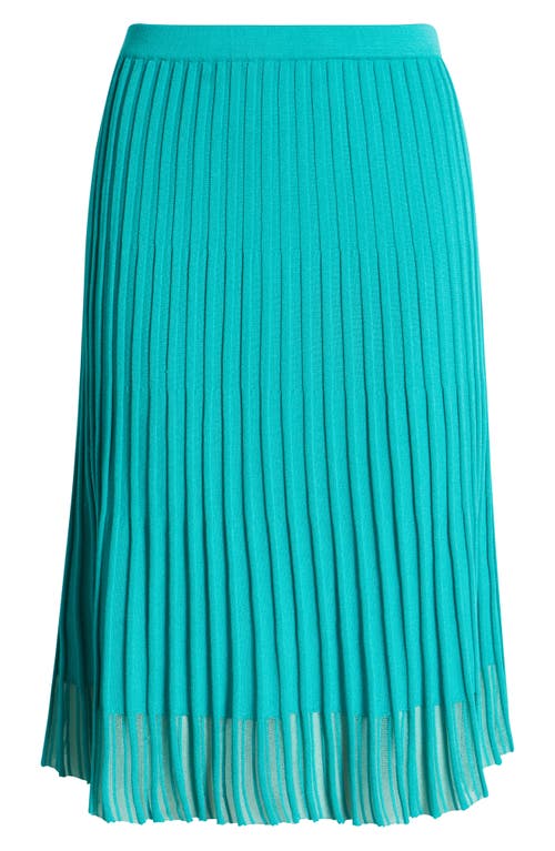 Ming Wang Rib Skirt In Emerald Awe