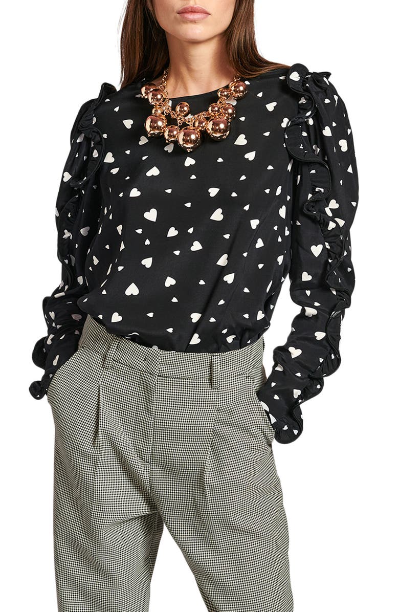 Essentiel Antwerp Zammoth Ruffle Long Sleeve Top, Main, color,