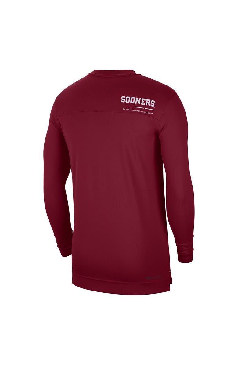 Nike Men's Nike Crimson Oklahoma Sooners 2022 Coach Performance Long Sleeve V-Neck T-Shirt, Alternate, color, Crimson