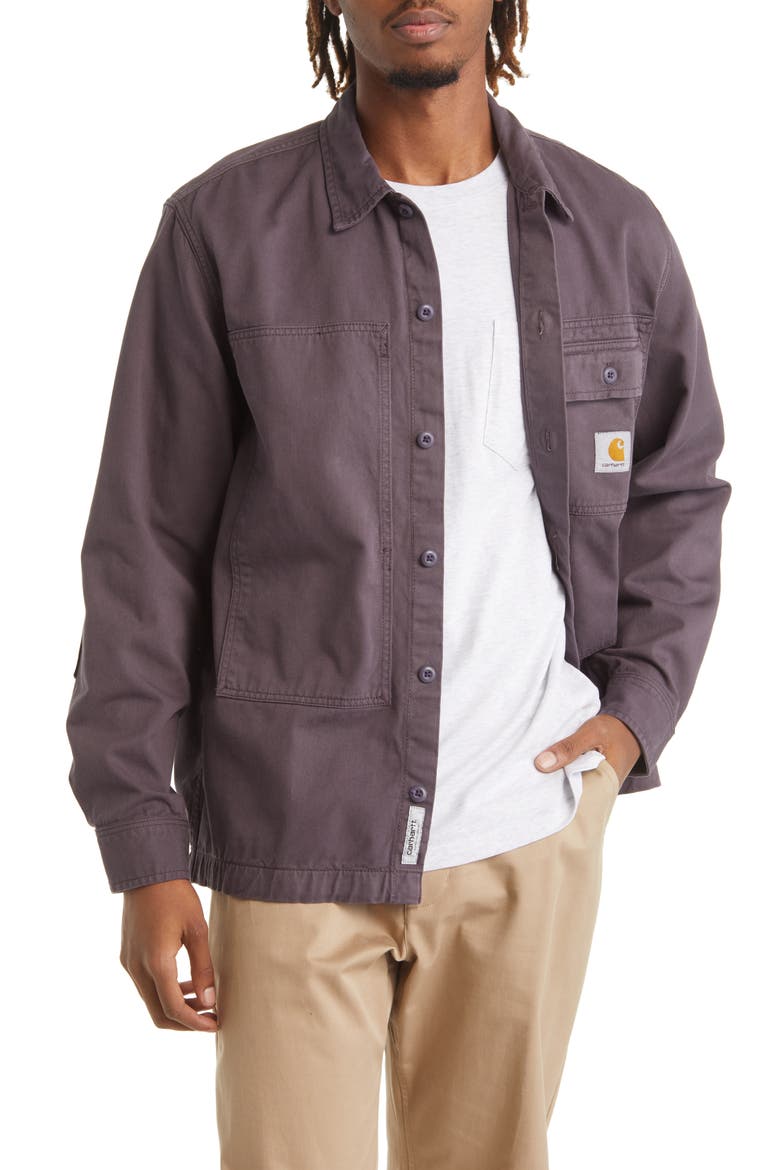 Charter Organic Cotton Twill Shacket, Main, color, ARTICHOKE