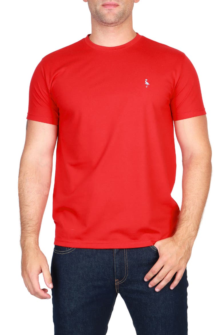 Vibrant Crewneck Mélange Cotton Blend T-Shirt, Main, color, STOPLIGHT RED