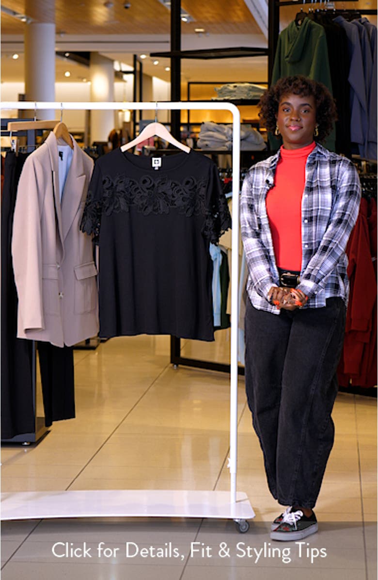 Harmony Lace Appliqué T-Shirt, sales video thumbnail