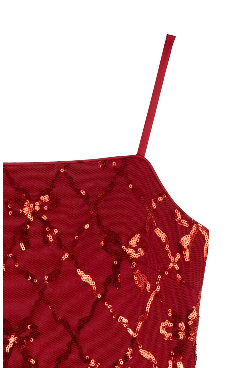 Kids' Sequin Diamond Bow Dress, Alternate, color, RED