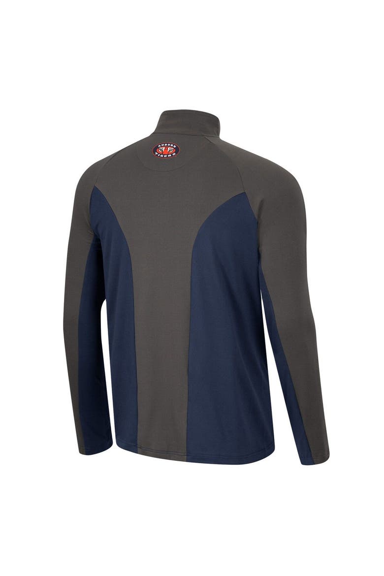 Men's Colosseum Navy/Charcoal Auburn Tigers Two Yutes Raglan Quarter-Zip Windshirt, Alternate, color, Navy