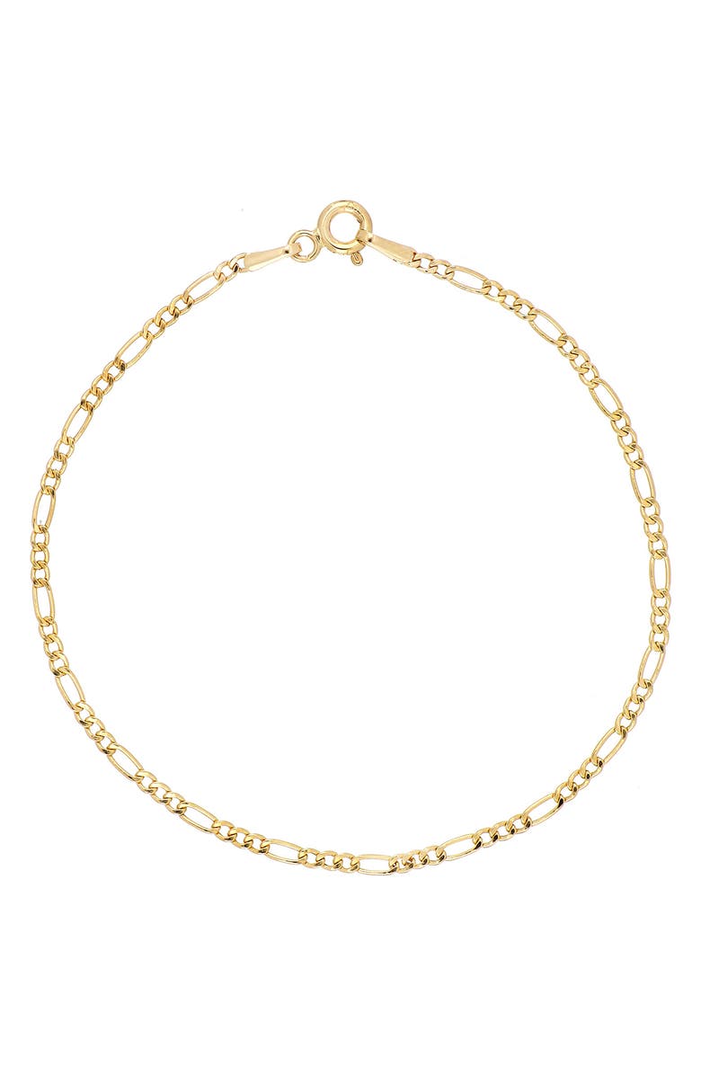 Bony Levy 14K Gold Thin Figaro Chain Bracelet, Main, color,