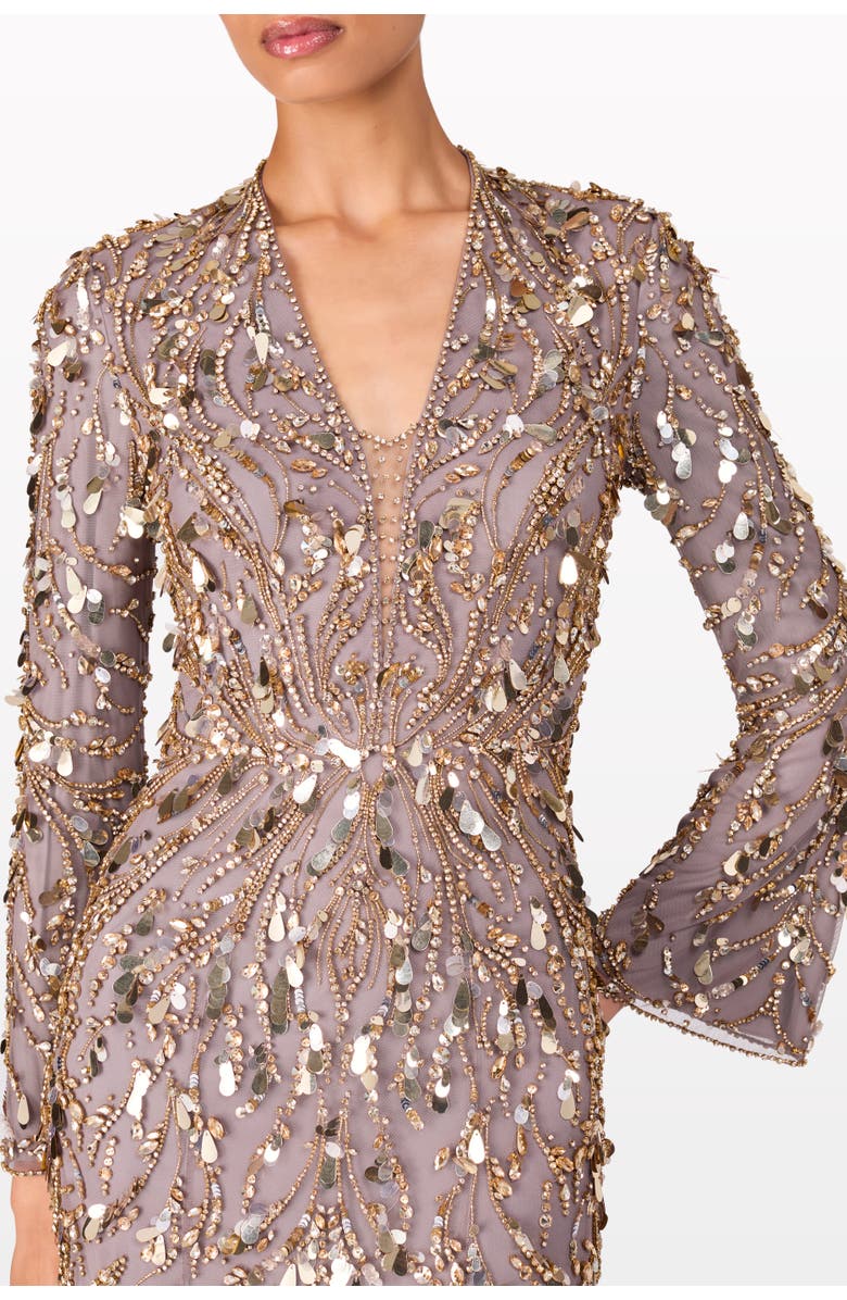 Jenny Packham Kaia Gown, Alternate, color, Granite