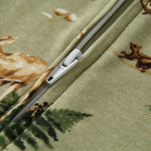 Milkbarn Organic Cotton Zipper Pajama In Multi