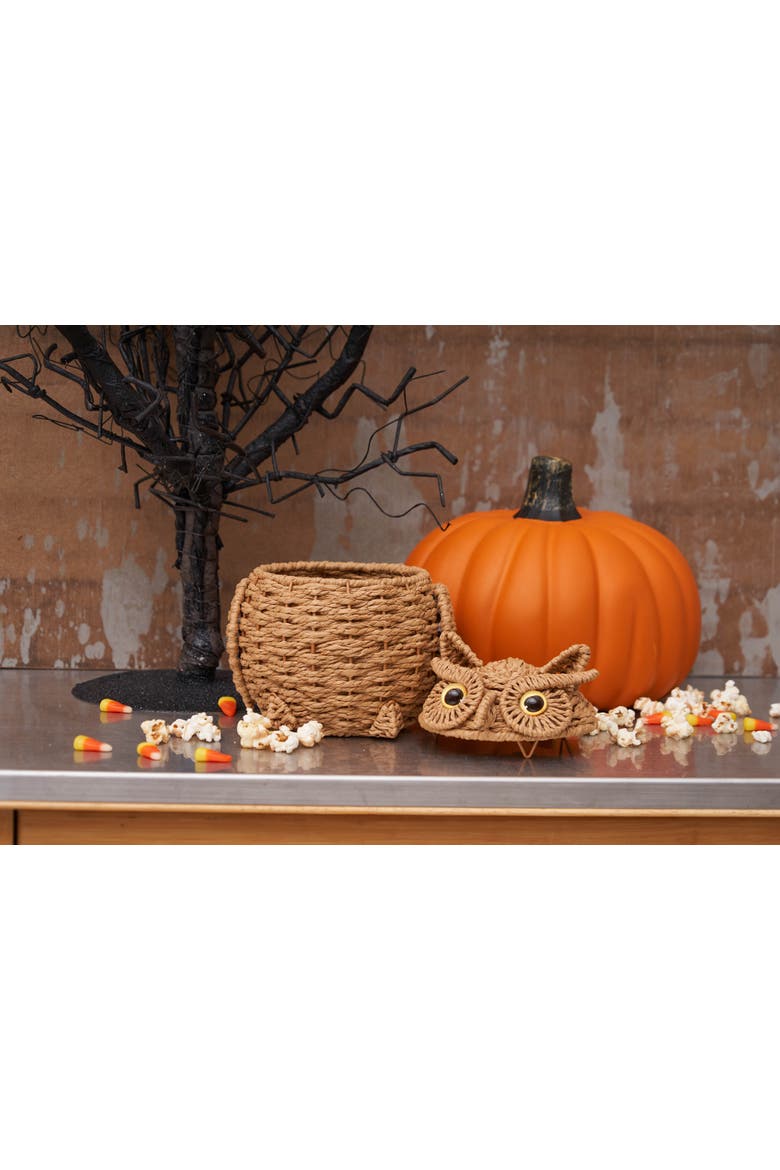 Handwoven Halloween Baskets, Alternate, color, Brown