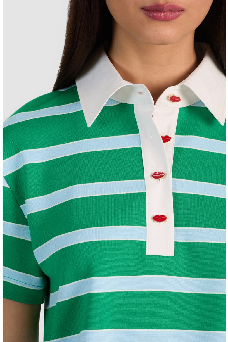 Lyle Short Sleeve Rugby Stripe Polo, Alternate, color, GREEN APPLE/ CLOUD SKY