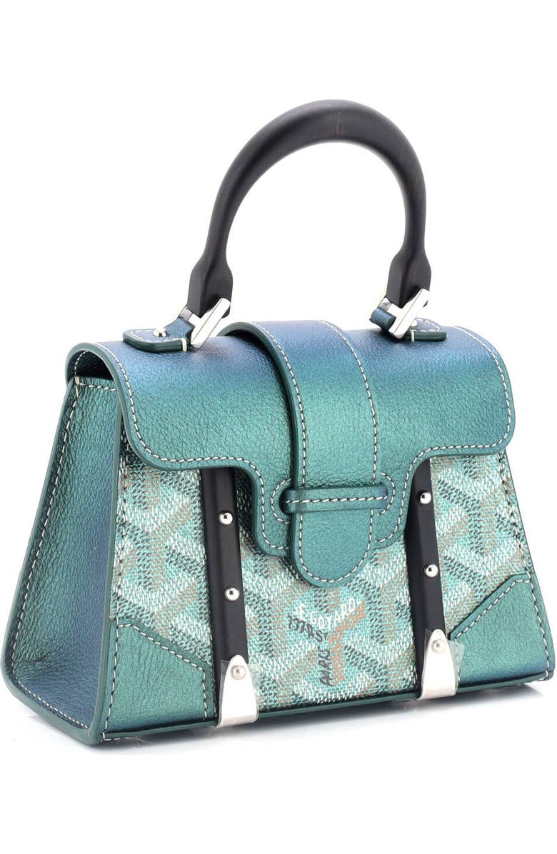 Pre-Owned Goyard Structured Saigon Top Handle Bag Coated Canvas with Leather Nano, Alternate, color,