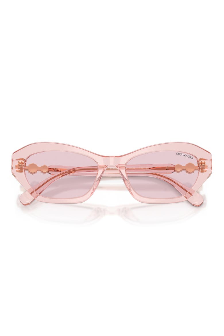 54mm Cat Eye Sunglasses, Alternate, color, TRANSPARENT PINK / PINK