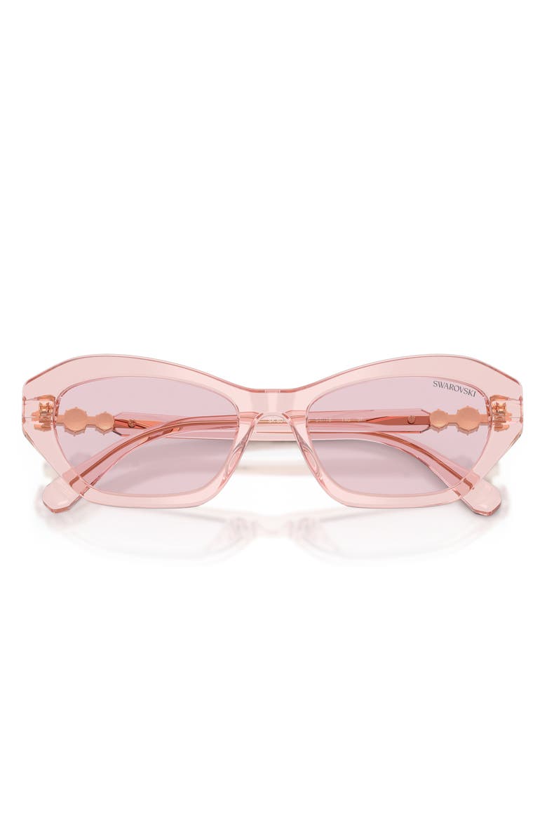 Swarovski 54mm Cat Eye Sunglasses, Alternate, color, Transparent Pink / Pink