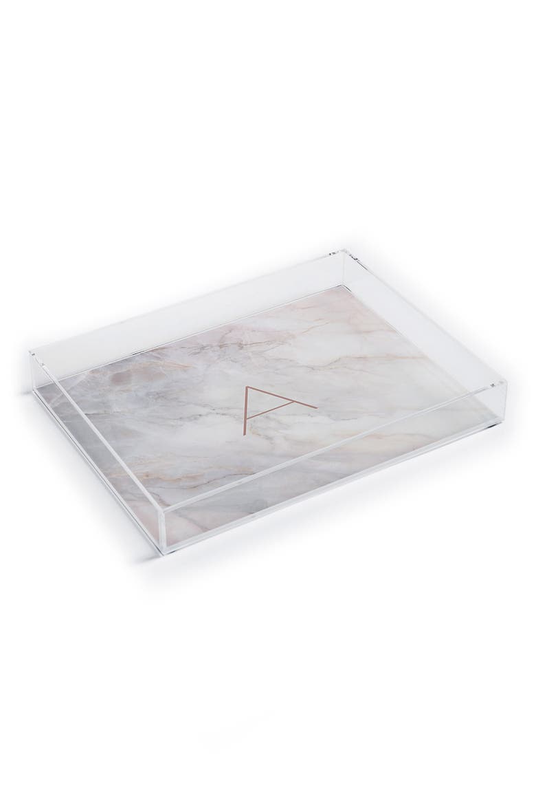 Marbled Monogram Tray, Main, color, A