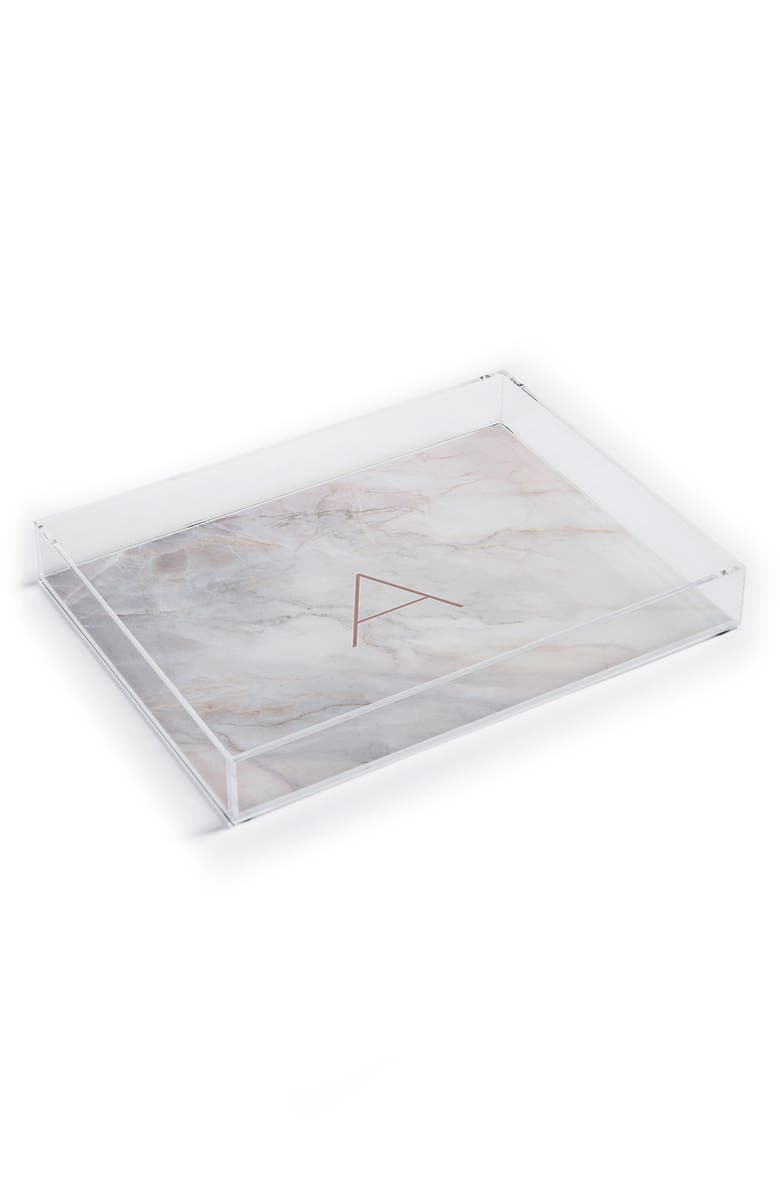 Deny Designs Marbled Monogram Tray, Main, color, 