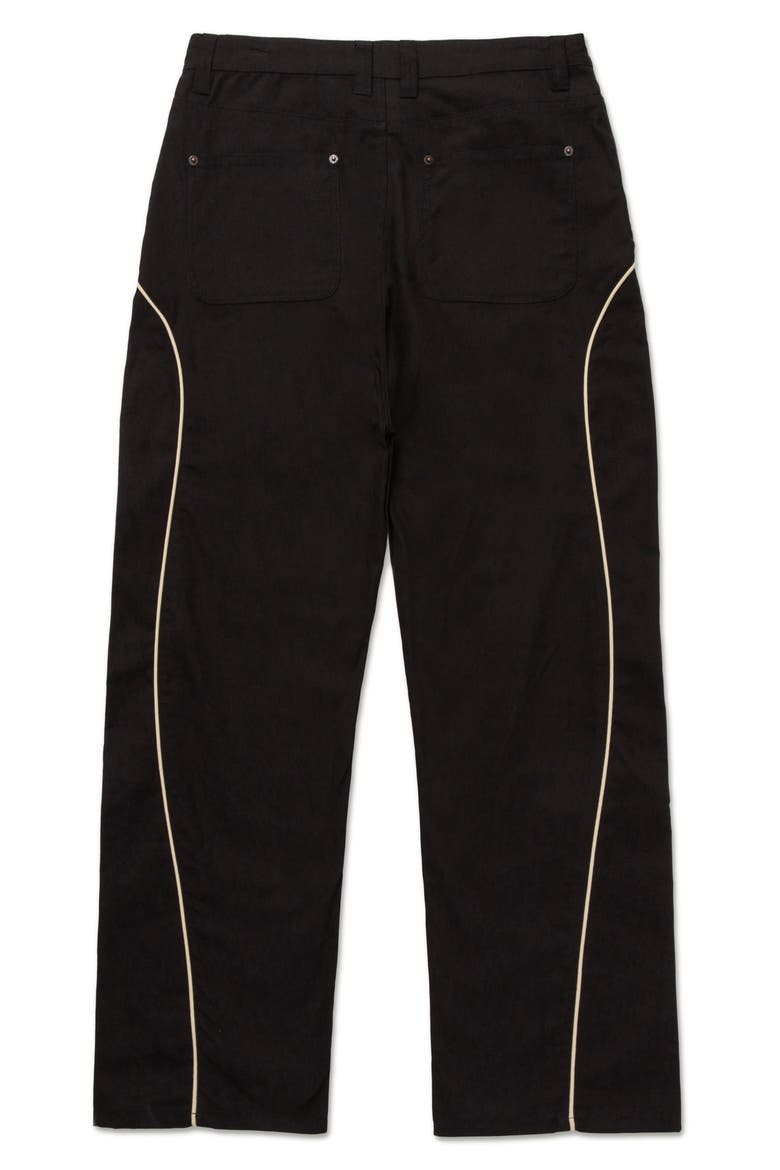 Piped Canvas Pants, Alternate, color, BLACK