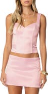 EDIKTED Camila Satin Corset Top