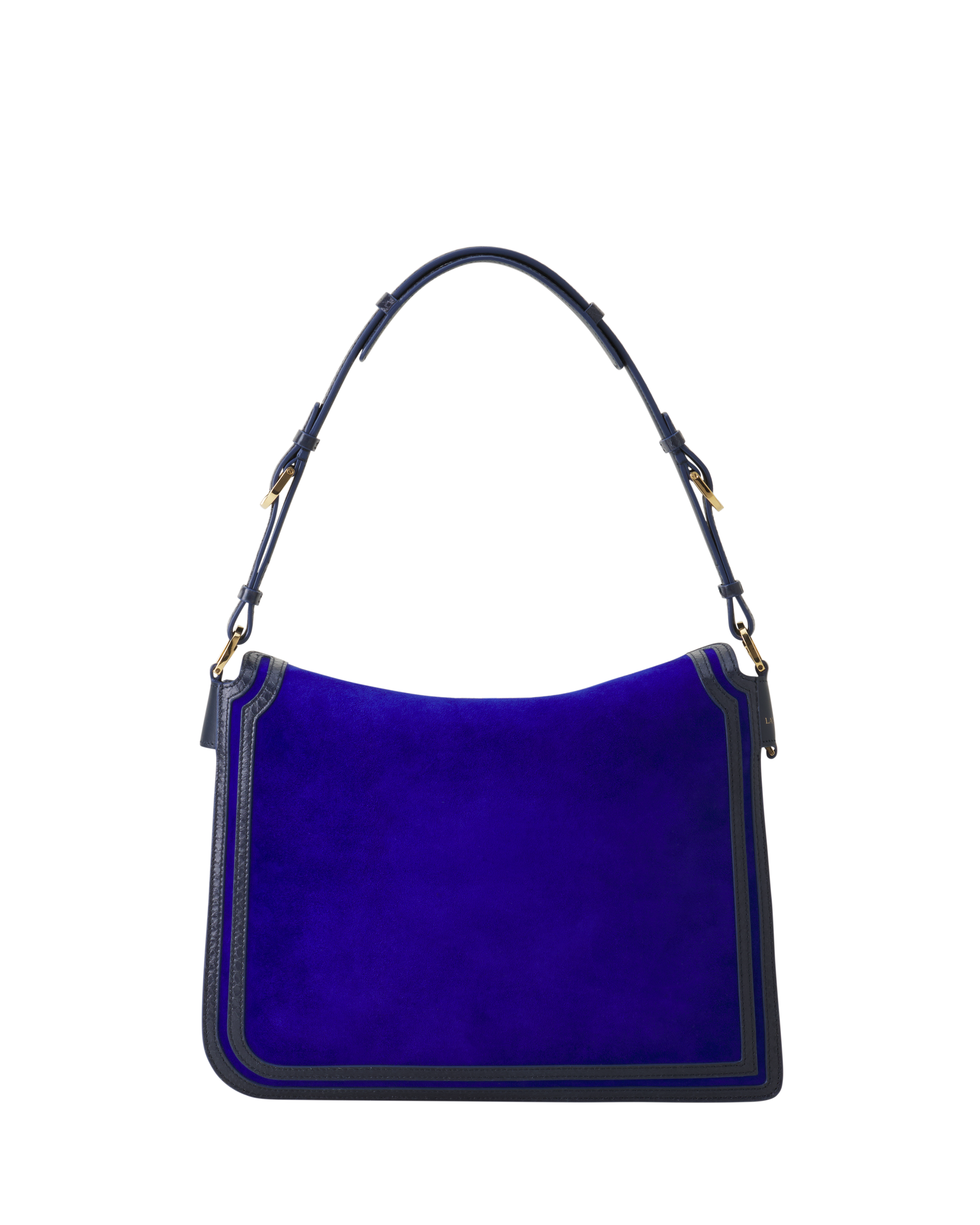 Lanvin Compagnon Medium Asymmetrical Bag In Suede, Alternate, color, Blue
