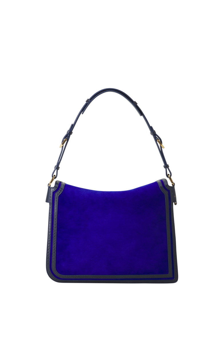 Lanvin Compagnon Medium Asymmetrical Bag In Suede, Alternate, color, Blue