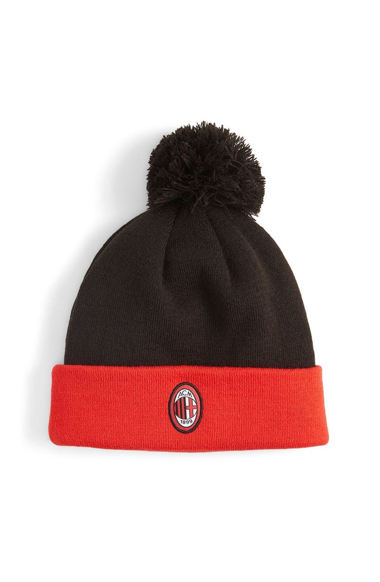 PUMA Men's Puma  Black AC Milan Fan Pom Knit Hat, Main, color, 