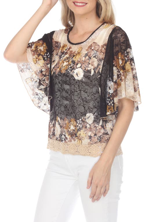 RAIN AND ROSE RAIN AND ROSE FLORAL LACE TOP