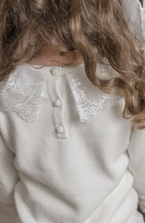 Petite Maison Kids Emma Cotton And Lace Top And Shorts Set In White