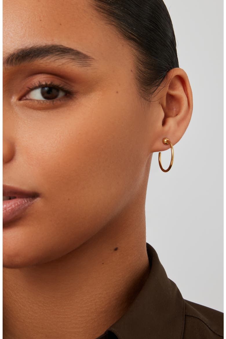 Mini Icon Hoop Earrings, Alternate, color, HIGH POLISH GOLD
