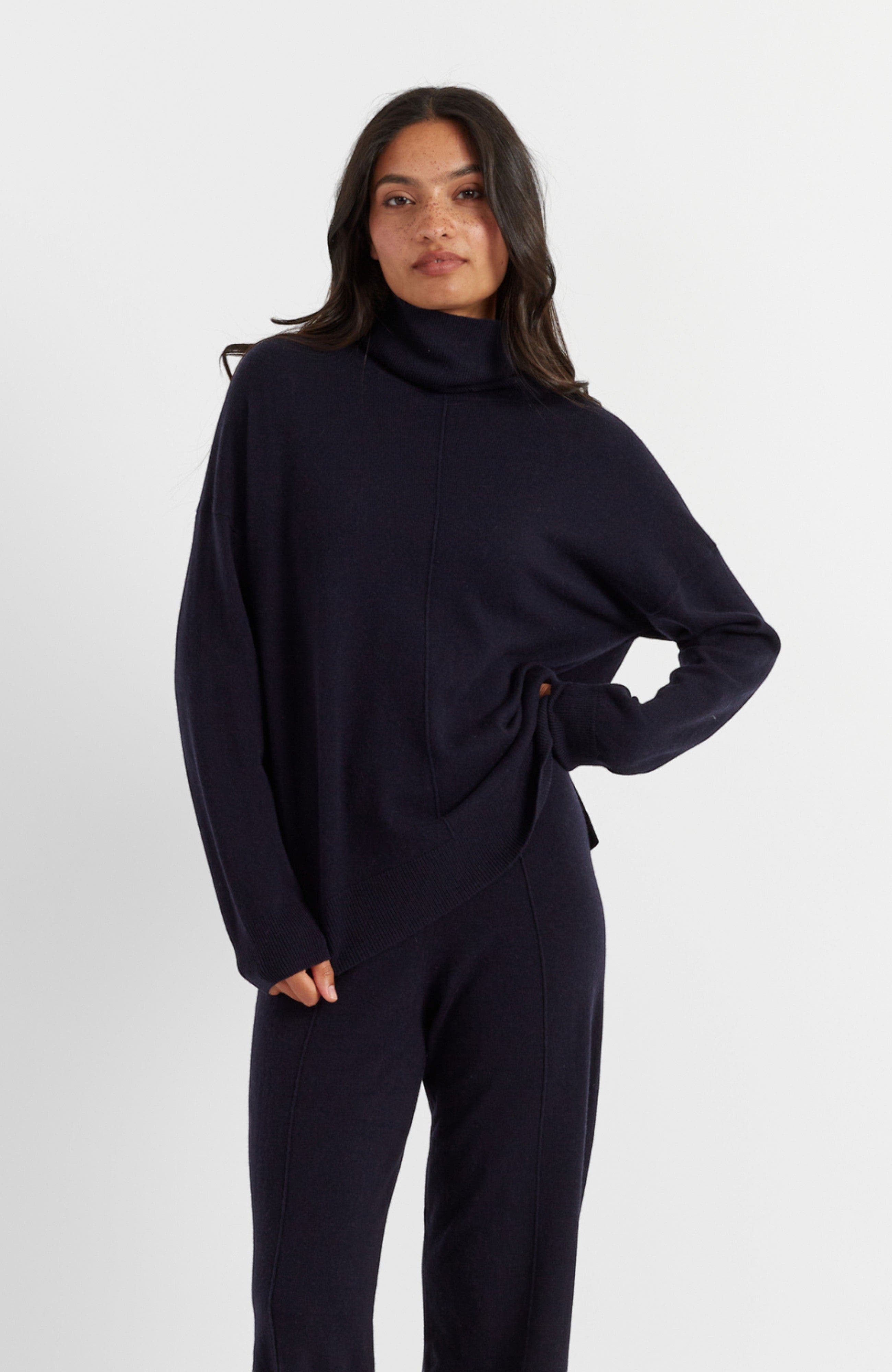 Relaxed Roll Neck Wool & Cashmere Sweater - image 5