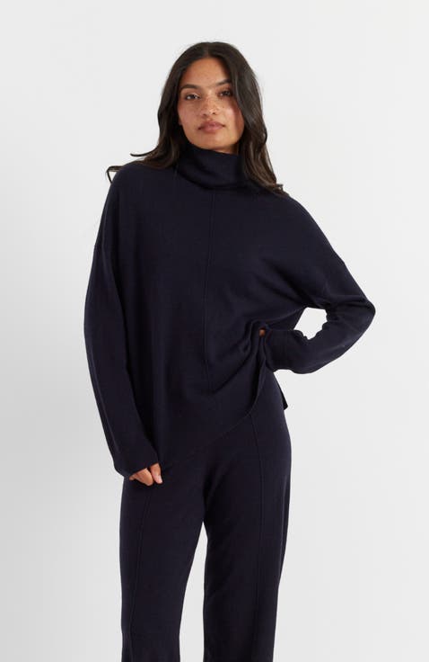 Relaxed Roll Neck Wool & Cashmere Sweater