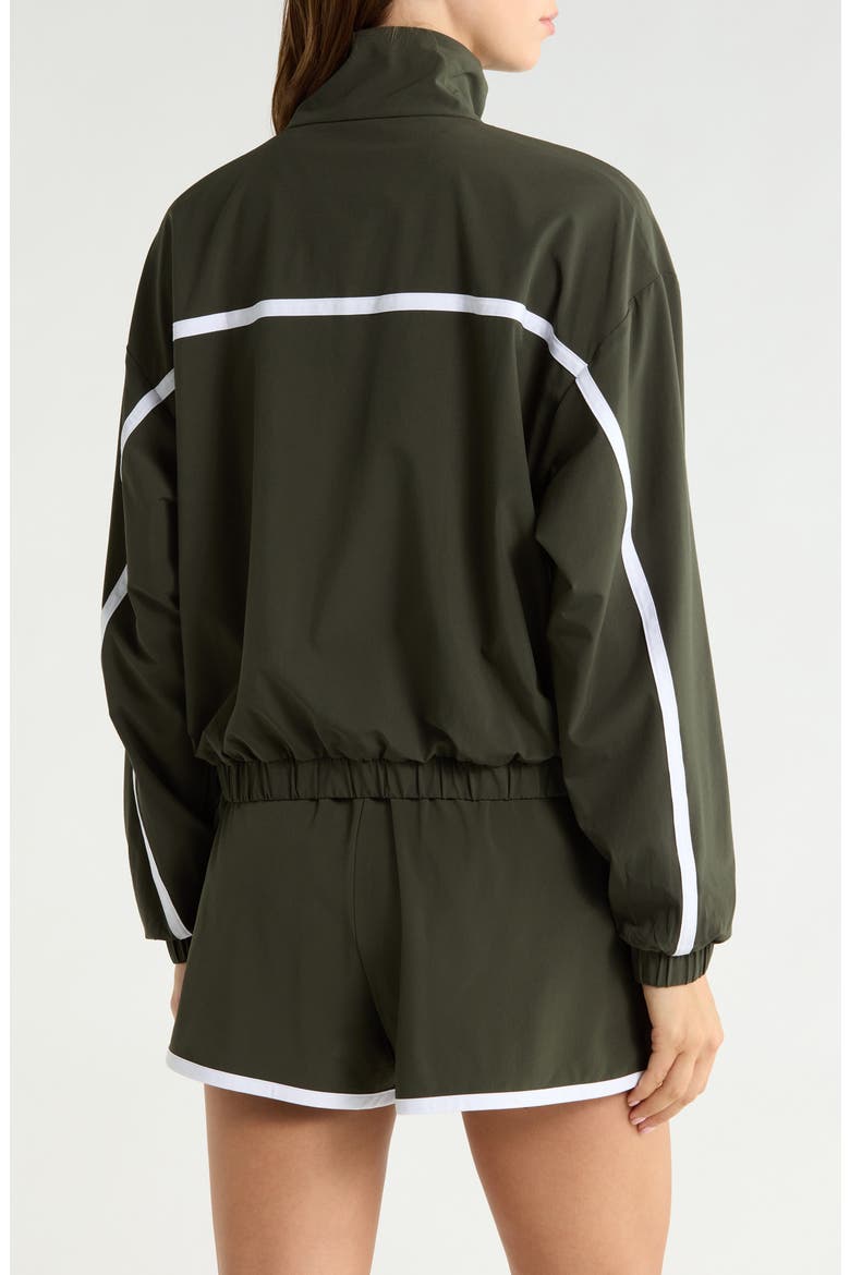 Go Retro Track Jacket, Alternate, color, OLIVE INK/ TRUE WHITE