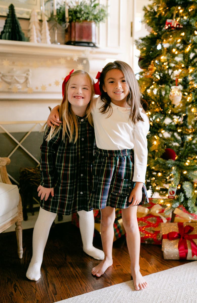 Little Paper Kids Navy Tartan Winnie Skirt, Alternate, color, Navy Tartan