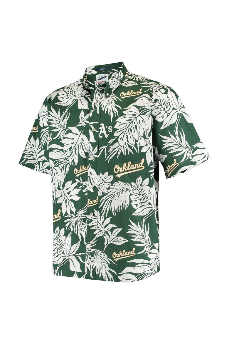 Men's Reyn Spooner Green Oakland Athletics Aloha Button-Down Shirt, Alternate, color, Green