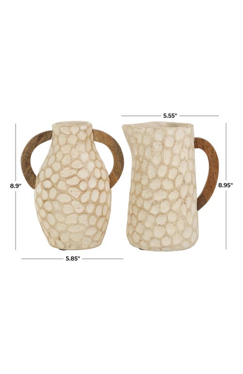Sonoma Sage Home Set Of 2 Paper Mache Vases In Beige