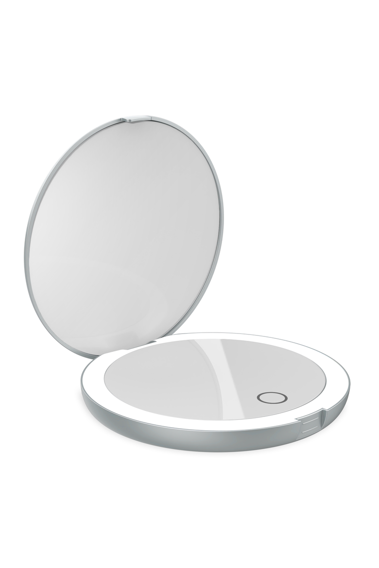 COMPACT Mirror | 7X Magnified Rechargeable LED Makeup Mirror, Main, color, Chalk Grey