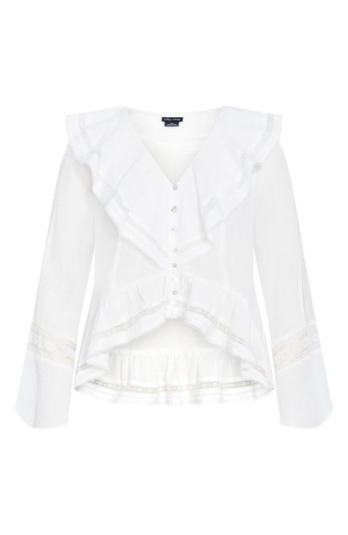 City Chic Sara Ruffle Button-up Top