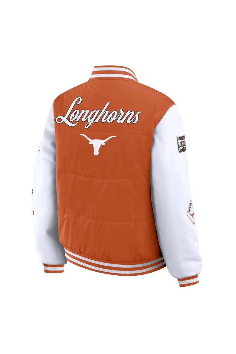 Women's WEAR by Erin Andrews  Burnt Orange Texas Longhorns Varsity Puffer Jacket, Alternate, color, Burnt Orange