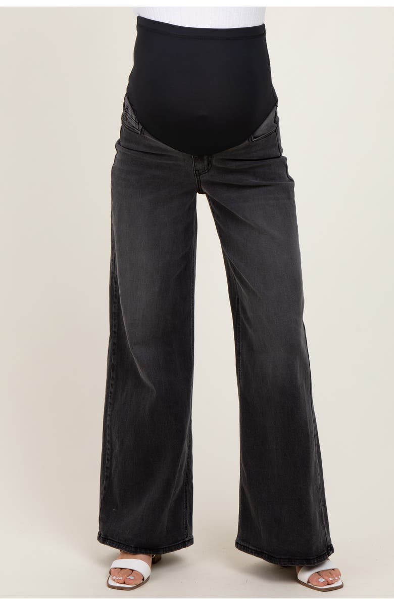 PinkBlush Washed Baggy Wide Leg Maternity Jeans, Alternate, color,