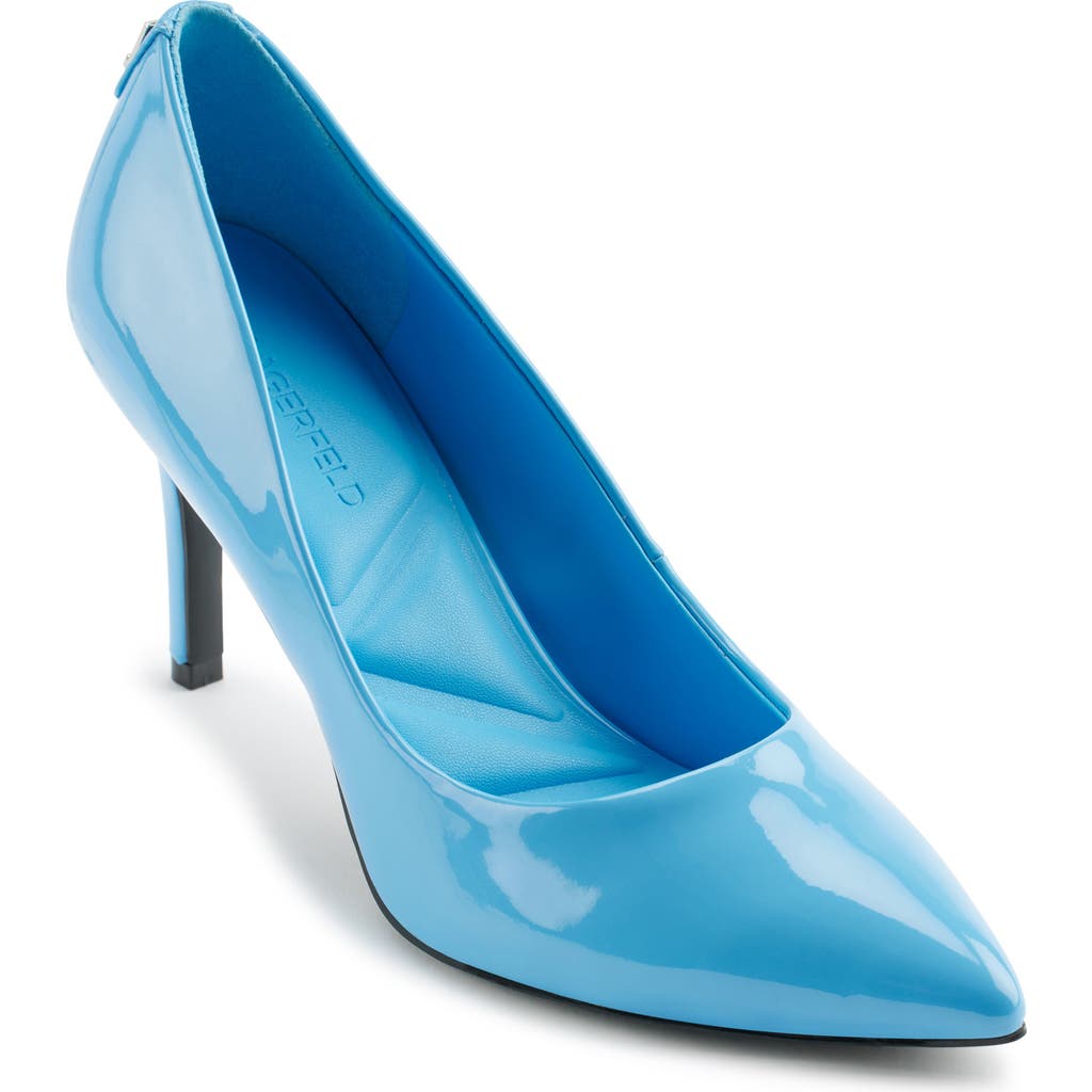 Shop Karl Lagerfeld Paris Royale Pointed Toe Pump In Azure