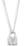 MESHMERISE Diamond Padlock Initial Pendant Necklace - 0.12ct.