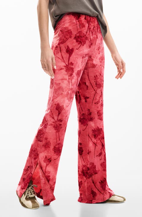 Floral Print Flare Pants