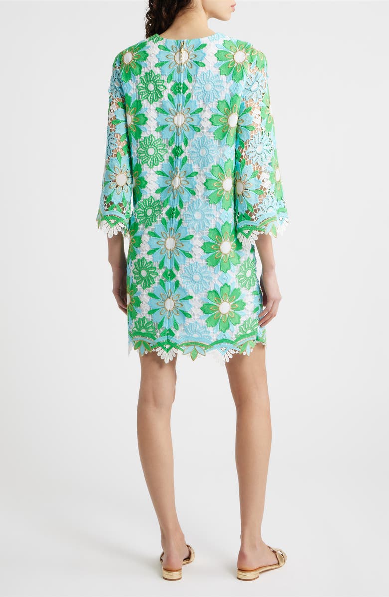 Lilly Pulitzer<sup>®</sup> Jouri Metallic Floral Lace Shift Dress, Alternate, color, Putting Green Sunshine