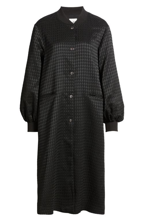 Dra Cameron Balloon Sleeve Wool Blend Long Coat In Black