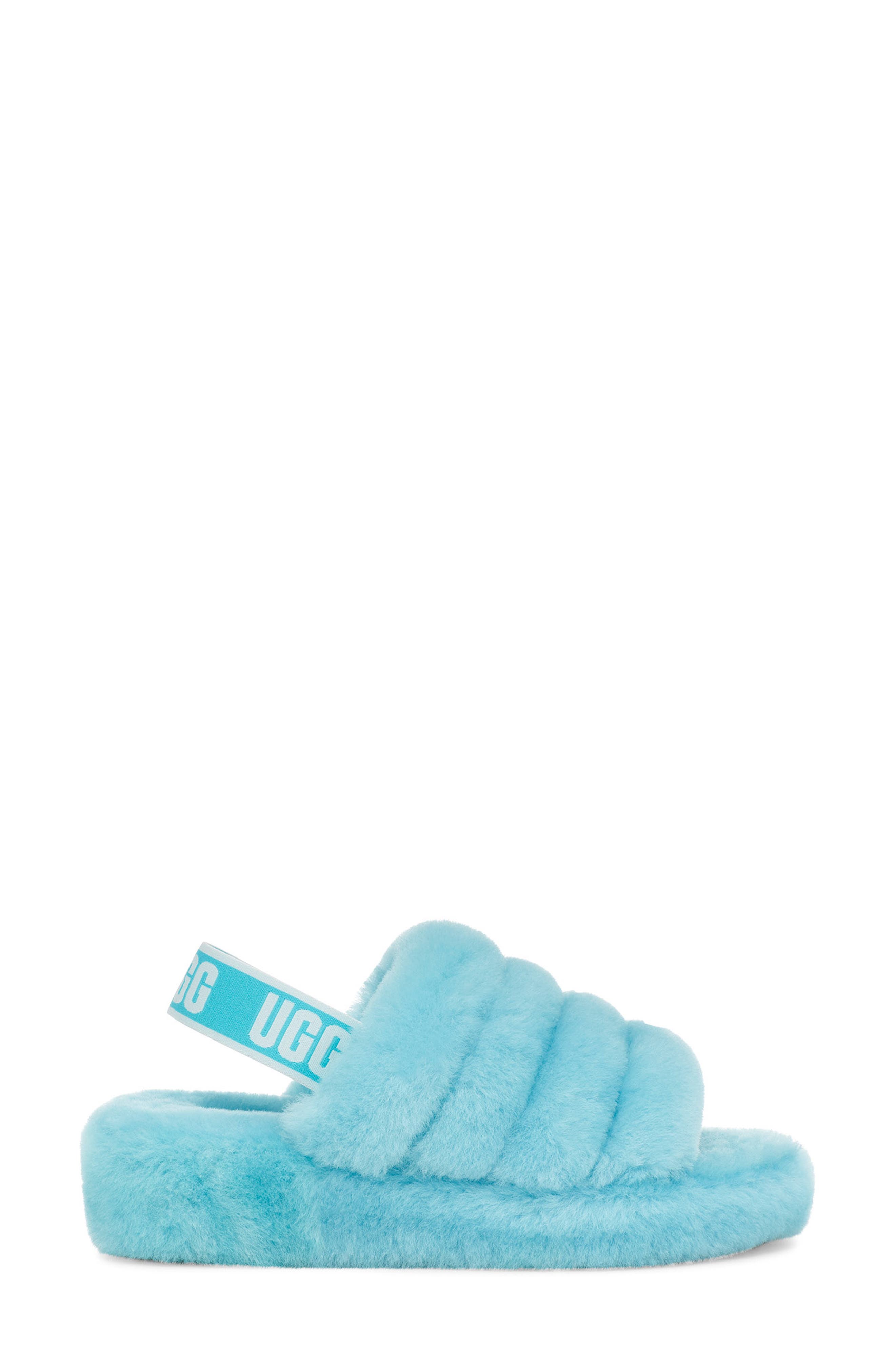 Fluff Yeah Faux Fur Slingback Sandal, Alternate, color, BLUE