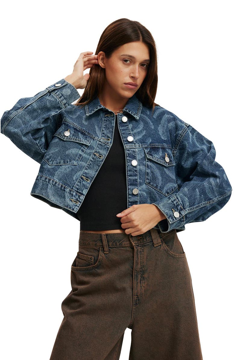 Cotton On Women's Cropped Denim Jacket, Main, color, 