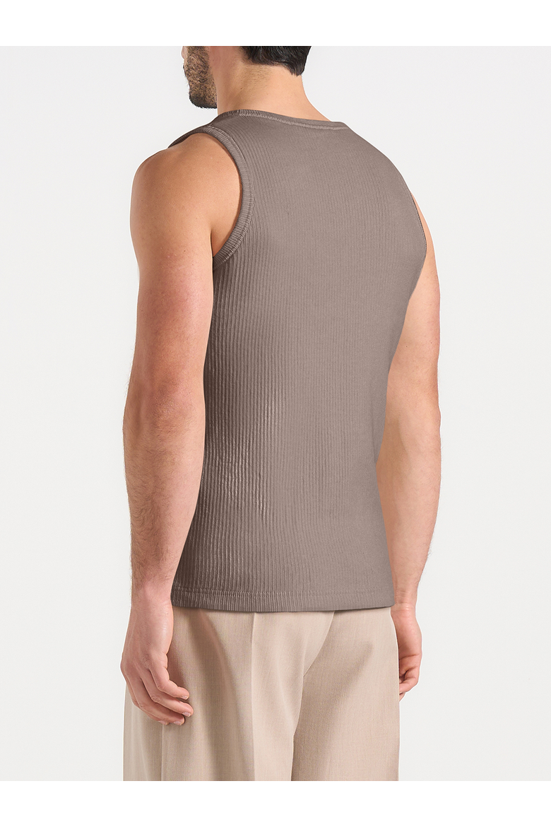 Justin Ribbed Cotton Vest, Alternate, color, Mushroom