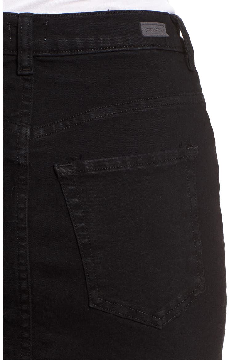 Stretch Denim Miniskirt, Alternate, color, BLACK