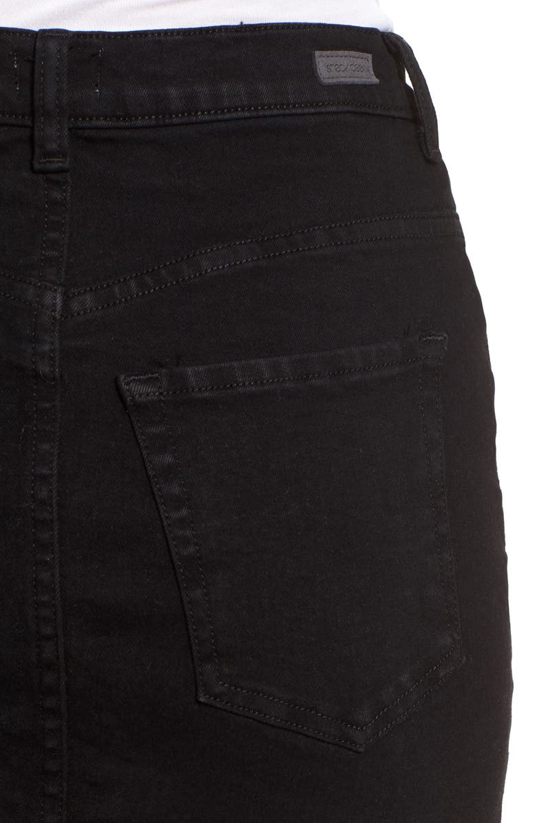 SP Black Stretch Denim Miniskirt, Alternate, color,